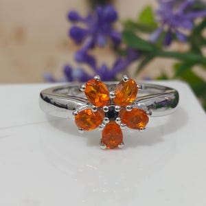 Padparadscha Sapphire Ring in 925 Sterling Silver | Rare Peach Pink Sapphire Ring | Handmade Gemstone Jewelry | Unique Gift for Her
