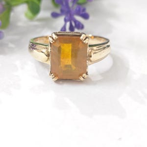 Natural Yellow Sapphire Ring | 925 Sterling Silver Ring | Citrine Yellow Birthstone Jewelry | Gift for Her | Elegant Gemstone Band