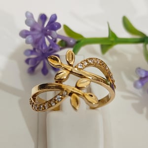 Leaf Engagement Ring | Leaf Wedding Band | Nature-Inspired 925 Sterling Silver Ring | Unique Botanical Ring for Her