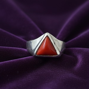 Red Coral Sterling Silver Ring: Handmade Boho Gemstone Jewelry