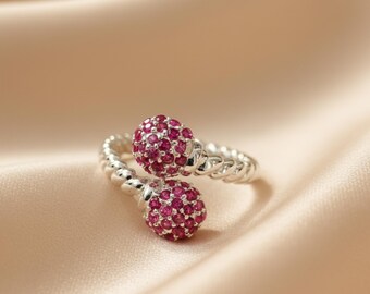 Sterling Silver Ruby Ring: Handmade July Birthstone Jewelry Gift