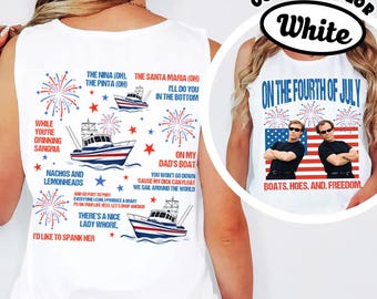 On the Fourth Of Jul Boats Hacken und Freiheit Komfort Farben Tank Top, 4th of Jul Tank Top