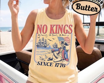 Liberal fourth of July Tank Top, rejecting kings since 1776 top, progressive 4th July