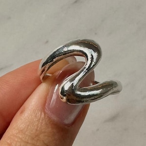 Organic Wave Ring Size US 6.5 / 925 Sterling Silver Ring / wavy ring / Handmade Silver Ring / Stacker Ring / Simple jewelry