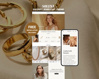 Soléna Jewelry Shopify-thema: websitesjabloon luxe mode elegant