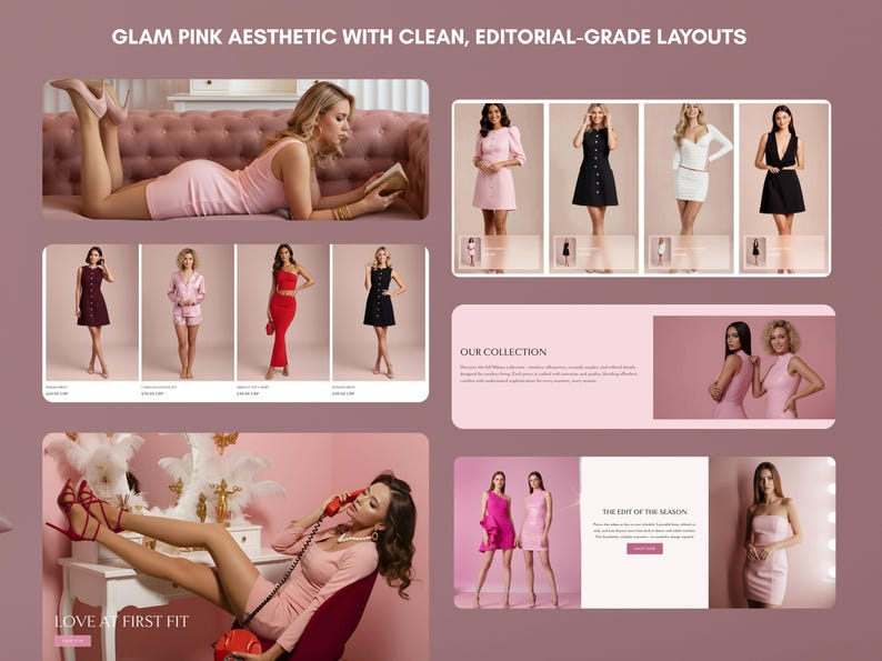 Fashion shopify theme, apparel shopify theme, pink shopify theme, Pink boutique website template for apparel and beauty brands, shopify theme, pink beauty template