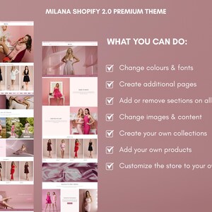 Pink boutique website template for apparel and beauty brands, shopify theme, pink beauty template
