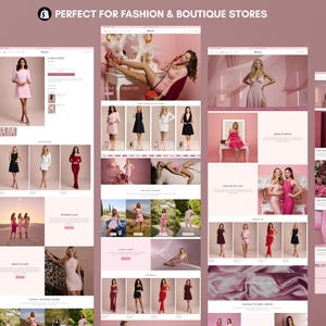 Pink boutique website template for apparel and beauty brands