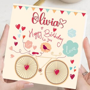 Carte 1er anniversaire fille, carte 1er anniversaire personnalisée, cadeau naissance, cadeau pour elle, cadeau mariage, floral, fleur
