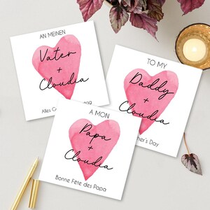 Carte Papa Fête des Pères | Carte Coeur Douce | Papa Je T'aime Cadeau | carte de fête des pères personnalisée