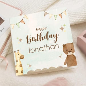 Carte 1er anniversaire fille, carte 1er anniversaire personnalisée, cadeau naissance, cadeau pour elle, cadeau mariage, cadeau bebe,