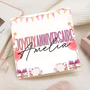 Carte d'anniversaire cœur bébé Enfant – Joyeux Anniversaire prénom – Carte Vœux nordique – Carte 1er anniversaire personnalisée prénom