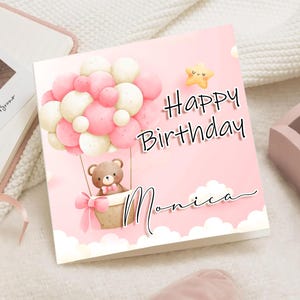 Carte 1er anniversaire fille, carte 1er anniversaire personnalisée, cadeau naissance, cadeau pour elle, cadeau mariage, cadeau bebe,