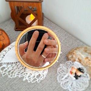 Personalized Handmade Wooden Mirror | Natural Wood Frame | Modern Design Mirror