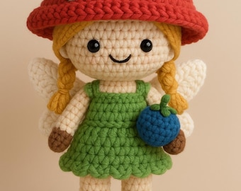 Whimsical Mushroom Fairy Crochet Pattern • Amigurumi Doll PDF • Woodland themed craft • Digital instant download