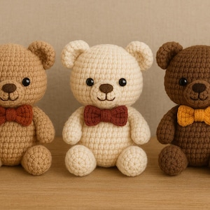 Crochet Teddy Bear Pattern PDF | Amigurumi Plushie Tutorial | Easy Stuffed Animal DIY | Digital Download
