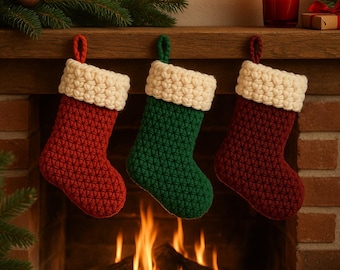 DIY Crochet Christmas Stocking Pattern PDF – Easy Beginner Friendly Holiday Crochet Project – Festive Xmas Decor Gift Idea