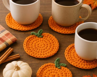 Crochet Pumpkin Coaster Pattern PDF | Easy Fall DIY Crochet Guide