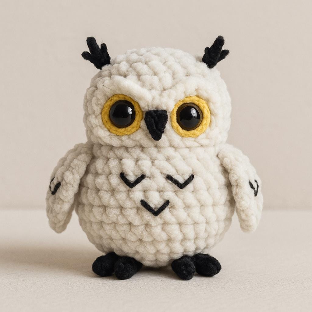Owl Amigurumi Crochet Pattern Plush Yarn Tutorial