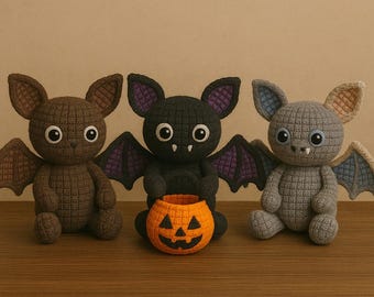 Crochet Bat Plushie Pattern | Amigurumi Halloween Bat Tutorial (PDF)