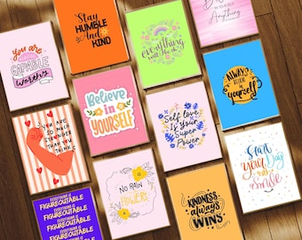 Motivational Quote Wall Art Bundle | Affirmations, Self-Love Prints (Digital Download)