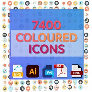 Mega Icon Pack | 7400+ App, Web, Social Media Icons (Digital Download)