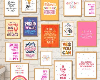 Motivational Quote Prints: Colorful Affirmation Wall Art (Digital Download)