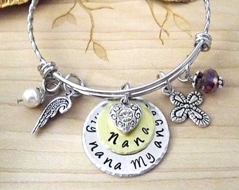 Nana Memorial, Nana, Nana Memorial Bracelet, My Nana My Angel, Bereavement, Loss of Nana, Sympathy Gift, Nana Memorial Keychain