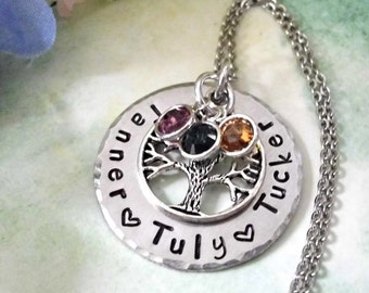 Grandma Gift, Gift for Grandma, Grandkids Names, Family Tree Jewelry, Gift for Mom, Mom Jewelry, Mom Necklace