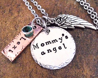 Mommy's Angel, Infant Loss, Memorial Jewelry, Loss of Baby, Angel Mom Miscarriage Memorial Sympathy Gift for Mom Custom Jewelry, Custom Gift