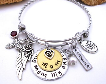 Mom Memorial Jewelry, Mom Loss, Mom Memorial Bracelet, My Mom My Angel, Mom Bereavement, Loss of Mom, Loss of Parent