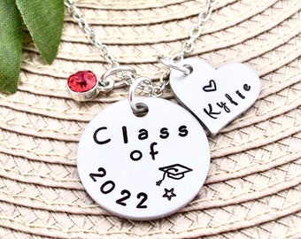 Class of 2022, Graduation Necklace for Her, Personalized, Graduate Gift for Sister, Daughter, Granddaughter, Friend, Niece