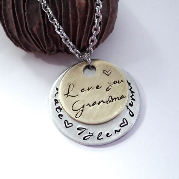 Gift for Grandma, Mom, Grandma Necklace, Nana Jewelry, Personalized Gift for Grandma, Aunt Gift, We Love You Grandma, Gift from Grandkids