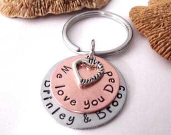 Personalized Keychain, Gift for Dad, Father's Day Gift, Mother's Day Gift, Grandkids Names, Gift for Grandma Mom Dad Grandpa We Love You Dad