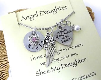 Daughter Memorial Jewelry, Daughter Memorial Necklace, My Daughter My Angel, Daughter Bereavement, Loss of Child, Children Loss