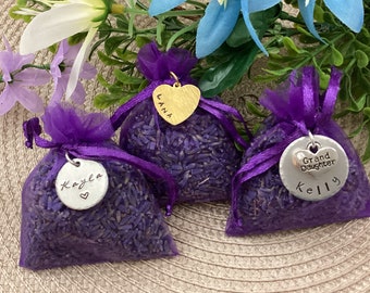 Personalized Sachet Lavender Dried Flowers Aromatherapy, Gift for Friend, Daughter, Granddaughter, Mom, Grandma, Stocking Stuffer, Drawer