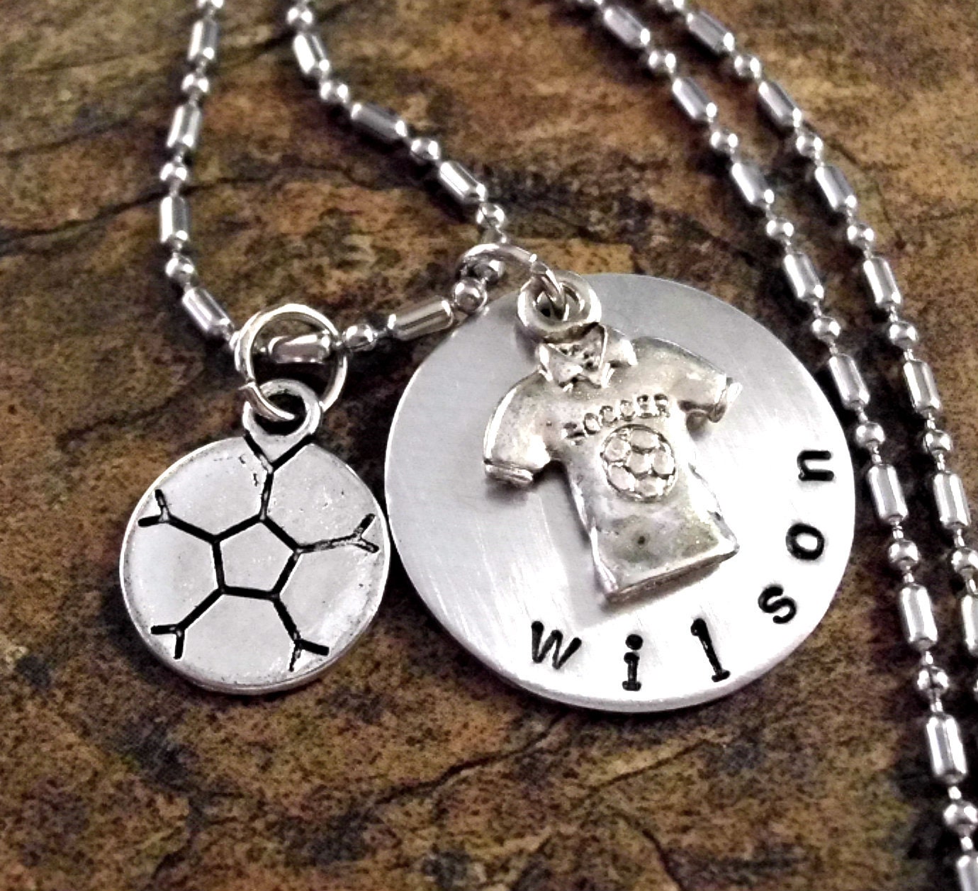Soccer Ball Necklace Soccer Jersey Jewelry Personalized Etsy