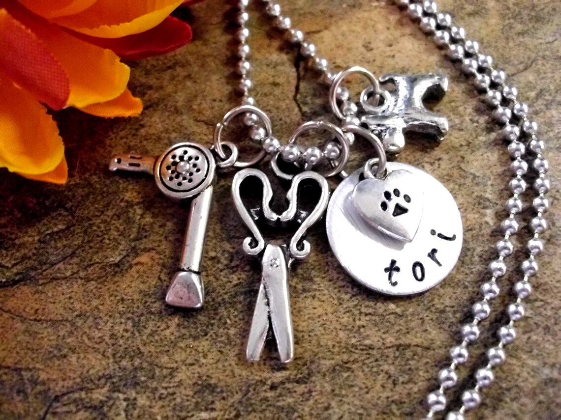 Dog Groomer Jewelry Dog Groomer Necklace Pet Groomer Pet Etsy