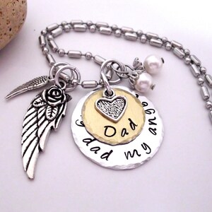 Dad Memorial Jewelry, Dad Memorial Necklace, My Dad My Angel, Dad Bereavement, Loss of Dad, Dad Loss, Loss of Parent image 3