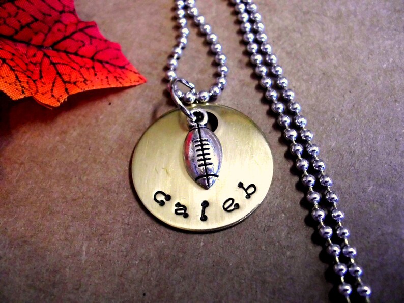 Personalized Football Necklace College Football Necklace Etsy