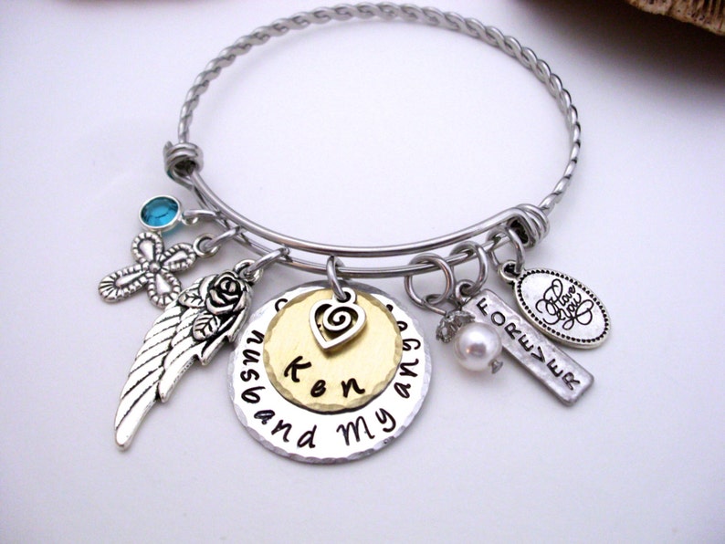 Husband Memorial, Husband Memorial Bracelet, My Husband My Angel, Husband Bereavement, Loss of Husband, Husband Loss, Memorial Gift image 2