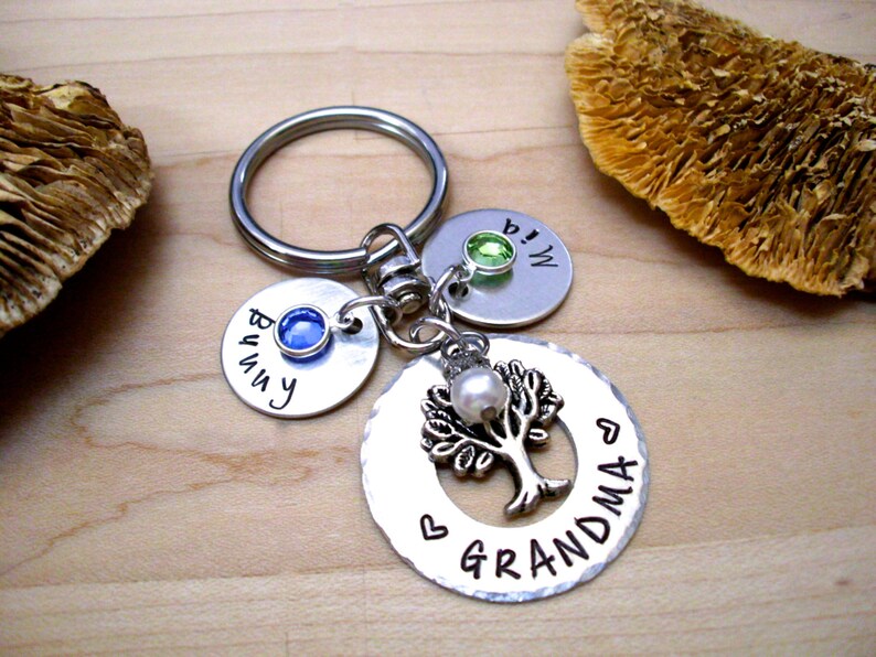 Grandma Keychain Family Tree Grandma Gift Father's Day Etsy