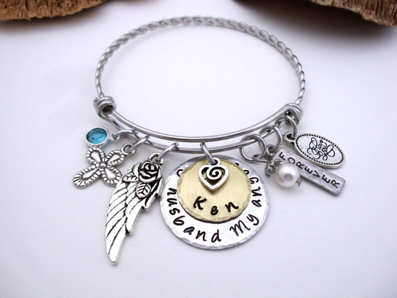 Husband Memorial, Husband Memorial Bracelet, My Husband My Angel, Husband Bereavement, Loss of Husband, Husband Loss, Memorial Gift image 1