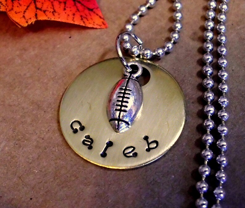 Personalized Football Necklace College Football Necklace Etsy