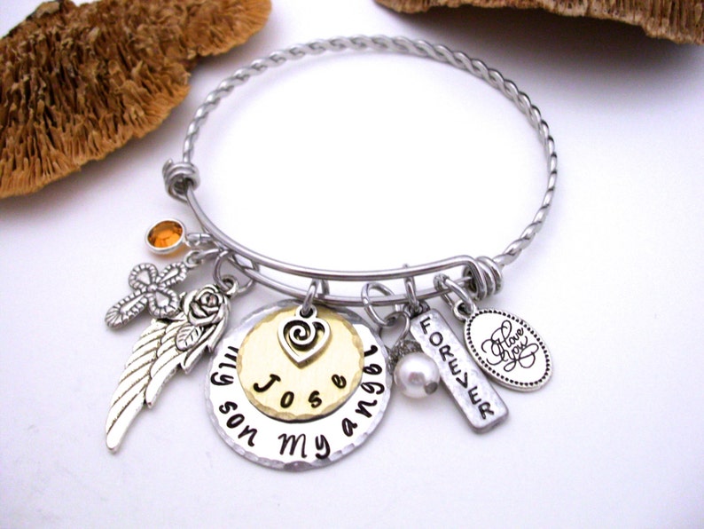 Son Memorial Gift, Son Memorial, Daughter Memorial Gift Bracelet, Loss of Son or Daughter, My Son My Daughter My Angel, Grieving Mom, Death image 3