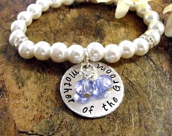 Mother of the Groom Pearl Bracelet, Pearl Bracelet, Bridal Bracelet, Mother of the Groom Custom Jewelry, Custom Gift