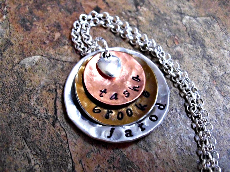 Mom Necklace, Grandma Grandmother Nana Family Gift, Mommy Birthday, Grandkids Children Names, Mother's Day Present, Organic Authentic Gift image 3