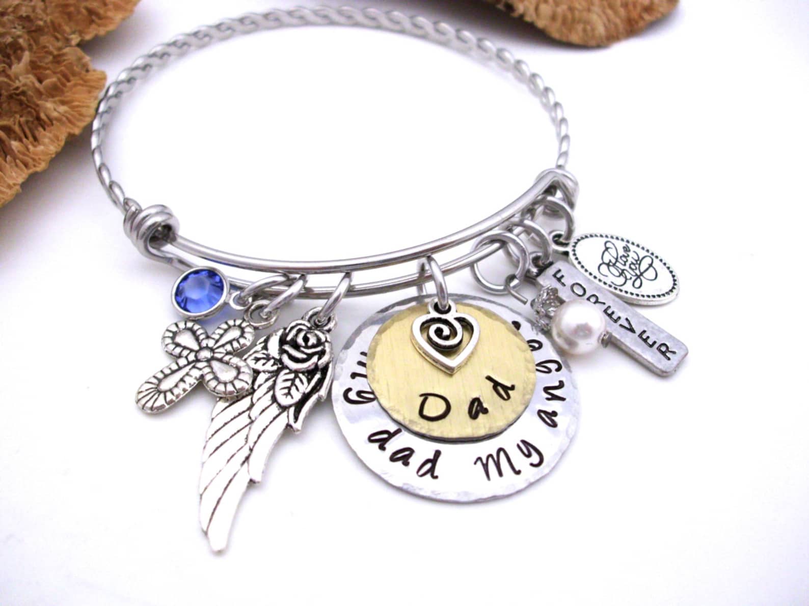 Dad Memorial Jewelry Dad Memorial Bracelet My Dad My Angel Etsy