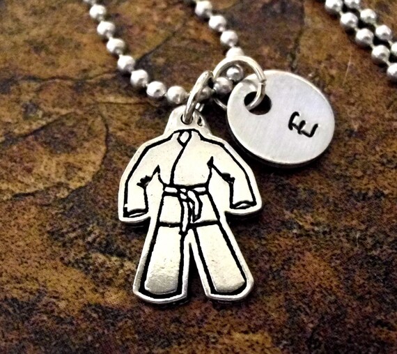 Gi Jewelry Karate Necklace Karate Jewelry Martial Arts Etsy