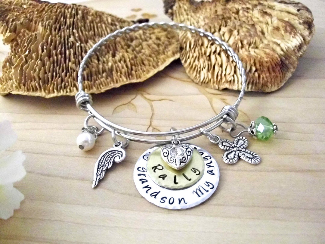 Grandson Memorial Jewelry Grandson Memorial Bracelet My Etsy